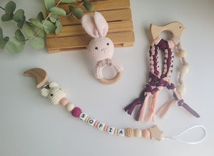 Chupeteros primera etapa conejo/elefante crochet