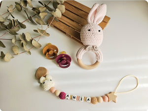 Chupeteros primera etapa conejo/elefante crochet