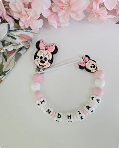 Chupetero Personalizado ( Modelo Minnie y Mickey )