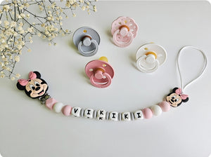 Chupetero Personalizado ( Modelo Minnie y Mickey )