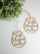 Bolas Madera Navidad Profresora