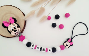 Chupetero Personalizado ( Modelo Minnie y Mickey )