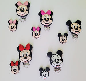 Chupetero Personalizado ( Modelo Minnie y Mickey )