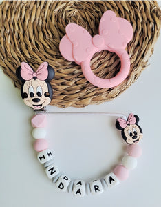 Chupetero Personalizado ( Modelo Minnie y Mickey )